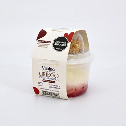 Yogurt Griego Frutos Rojos con Granola Parfait Vitalac 150 g