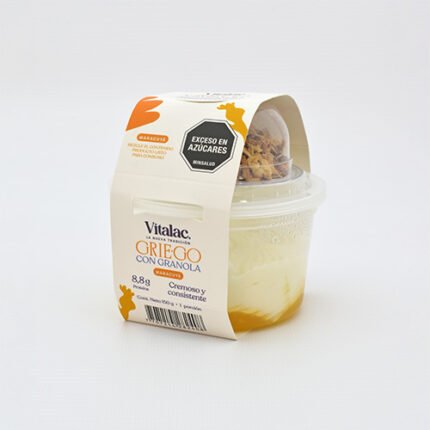 Yogurt Griego Maracuyá con Granola Parfait Vitalac 150 g